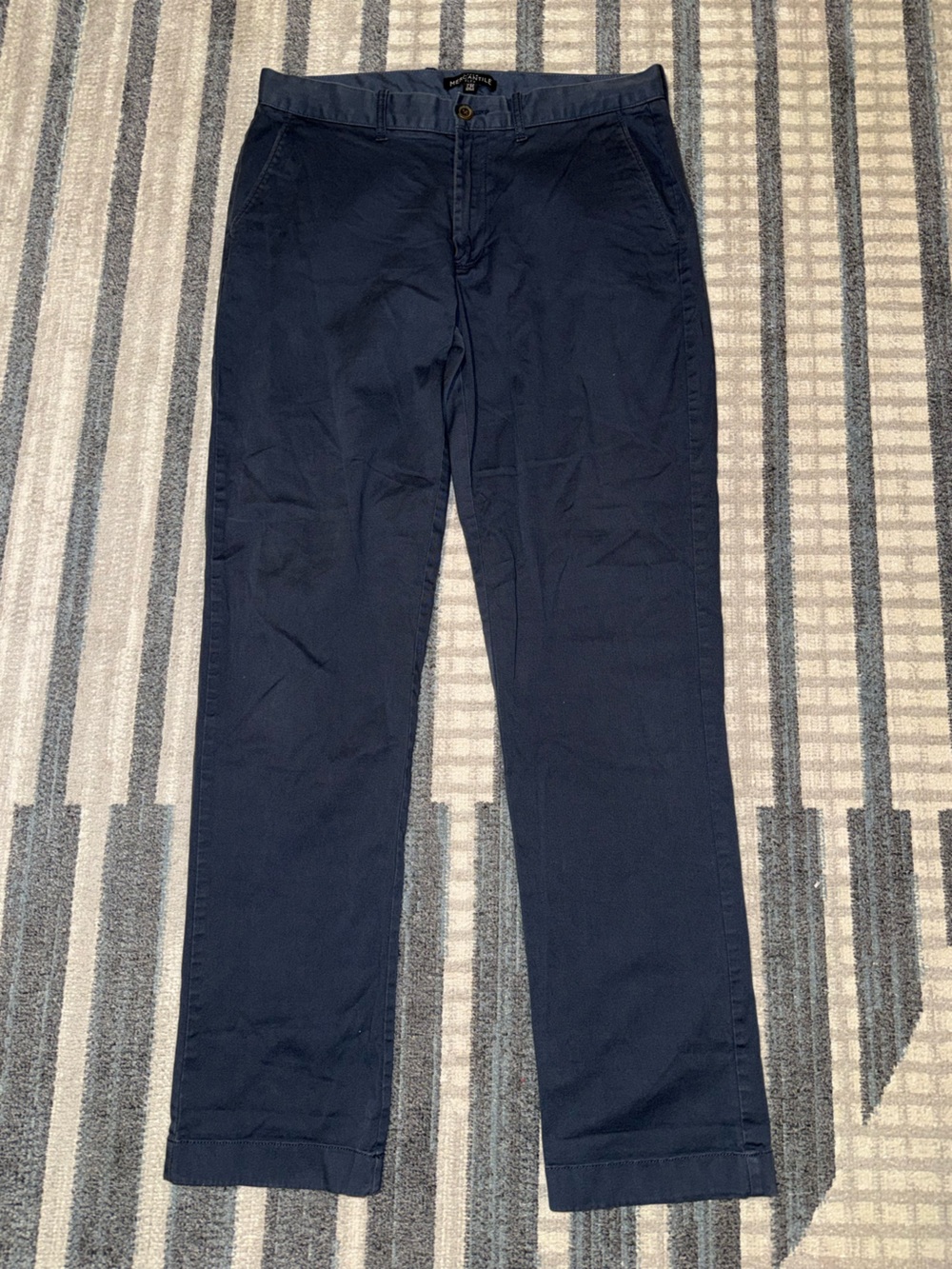 J.Crew Flex Men's Navy Casual Chino Pants 32x34 Straight Leg Flat Front